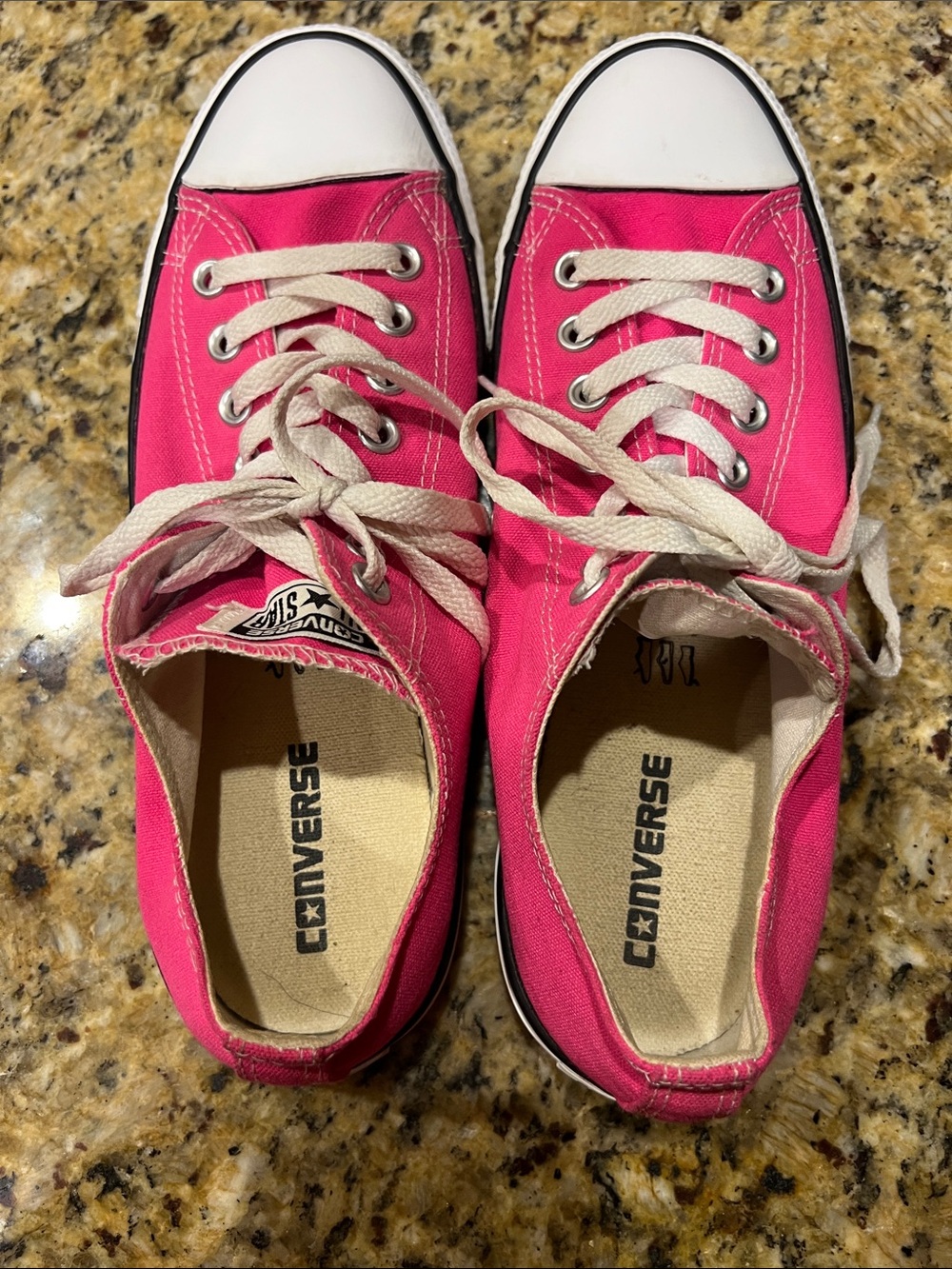Converse Pink Low-Top Canvas Sneakers with White Trim - Picture 8 of 8